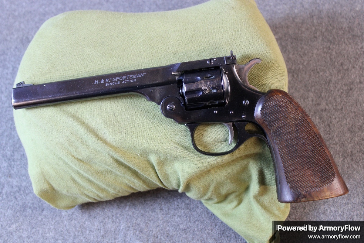 Classic H&R 999 Sportsman single-action revolver in .22 LR. Reliable and accurate rimfire handgun ideal for target shooting, plinking, and small game hunting. Known for dependable performance and smooth trigger action. A favorite among rimfire enthusiasts.