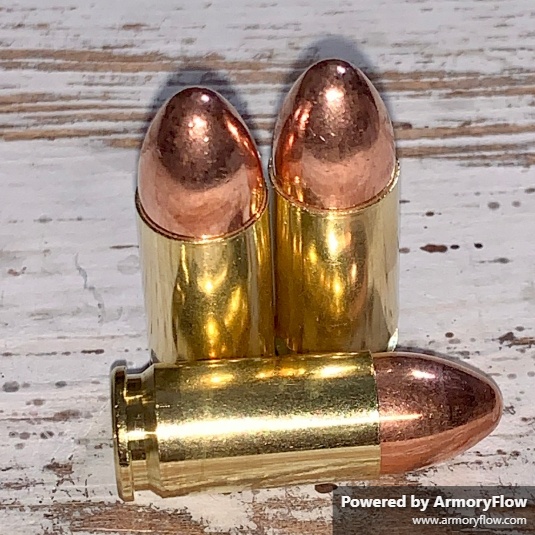 NEW 124 grain 9mm Luger round nose match ammunition loaded with FMJ bullets