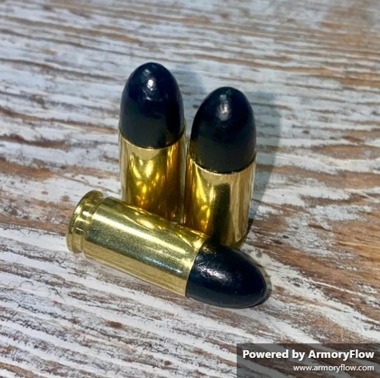 NEW 160 grain round nose 9mm Luger match ammunition loaded with polymer coated bullet