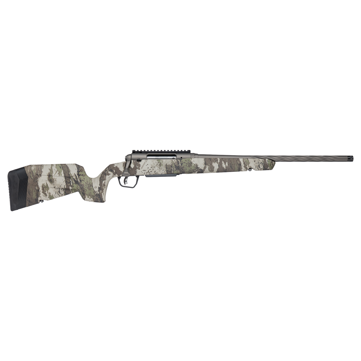 Savage Arms Axis 2 Pro Woodland 22-250 - Purple Mountain Arm view 4