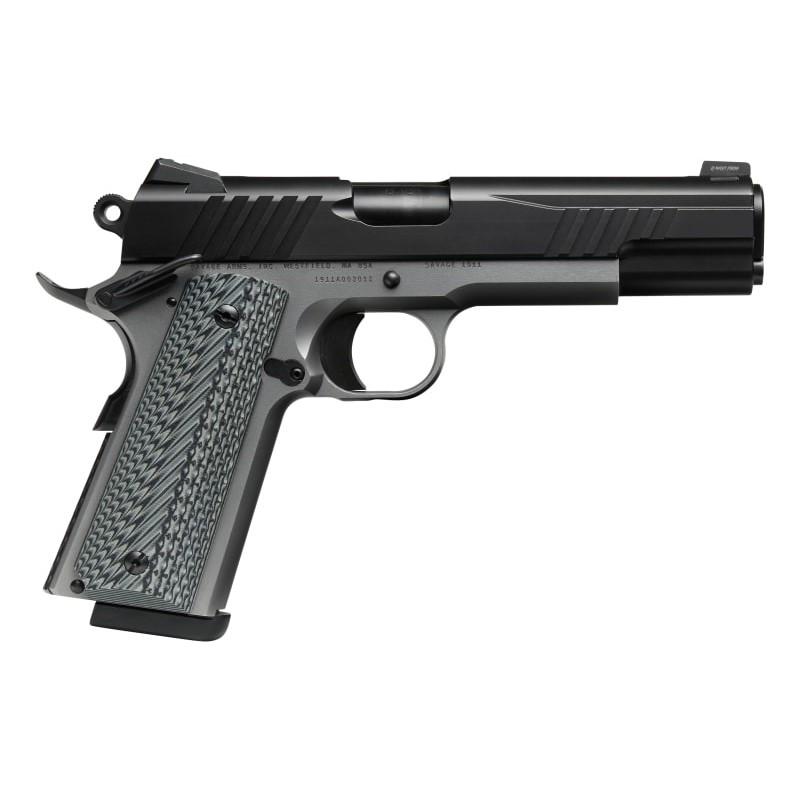 Savage 1911 Gov't Style Handgun .45 Auto 8rd Magazines (1) 5" Barrel Black and Stainless with Rail - DEMO