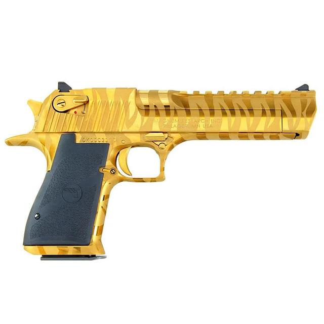 Desert Eagle Mark XIX Gold W/Tiger Stripes Handgun .357 Magnum 9rd Magazines(2) 6" Barrel Titanium Gold Finish- Blemished