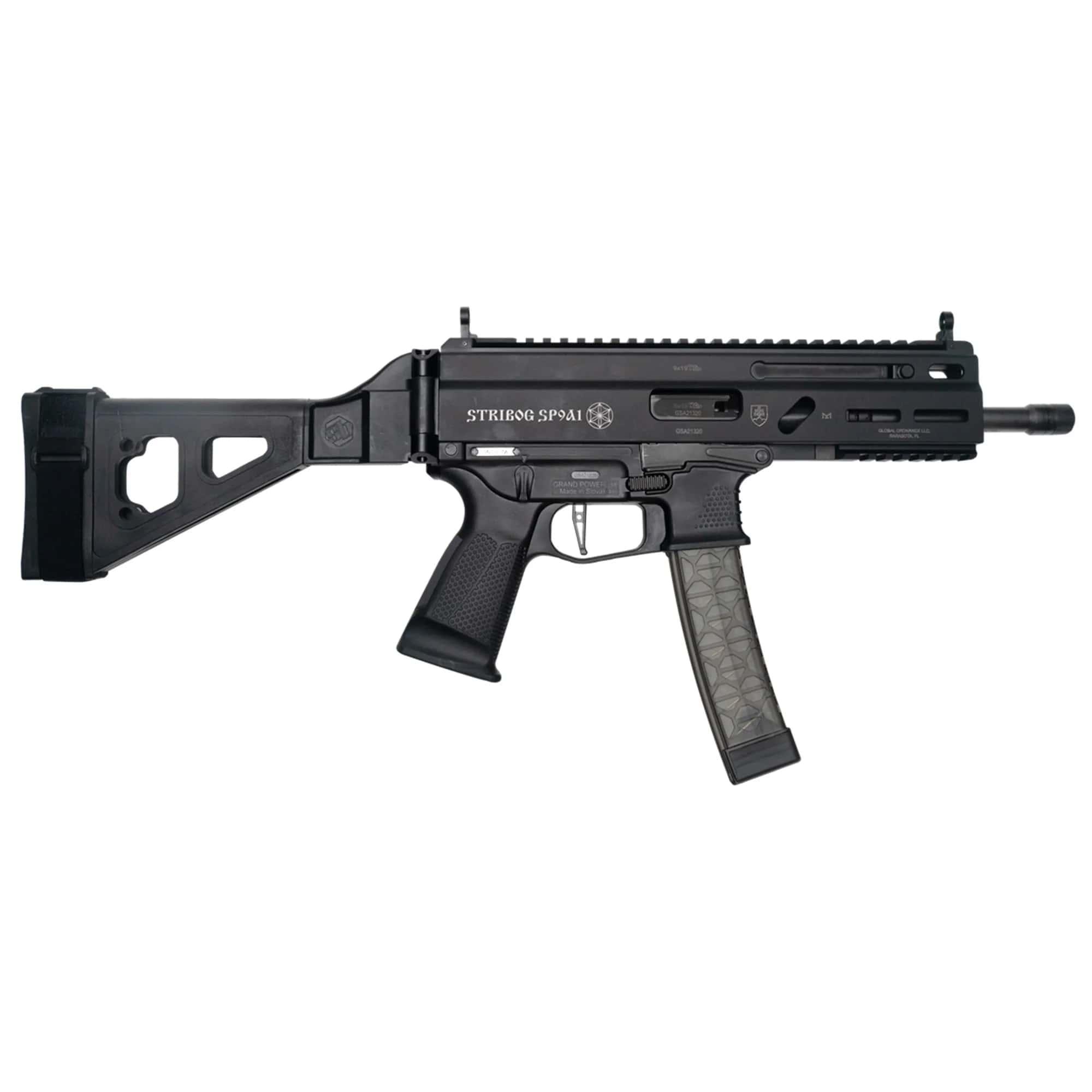 Grand Power Stribog SP9A1 Handgun 9mm Luger 30rd Magazines(3) 8" Barrel SBT Brace