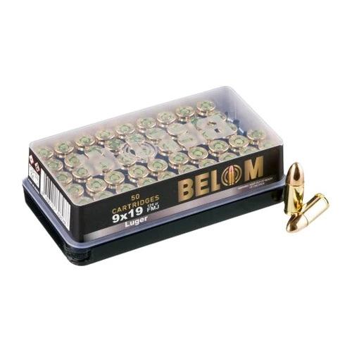 Global Ordnance Belom Handgun Ammunition 9mm 124gr FMJ 1115 fps 50/ct