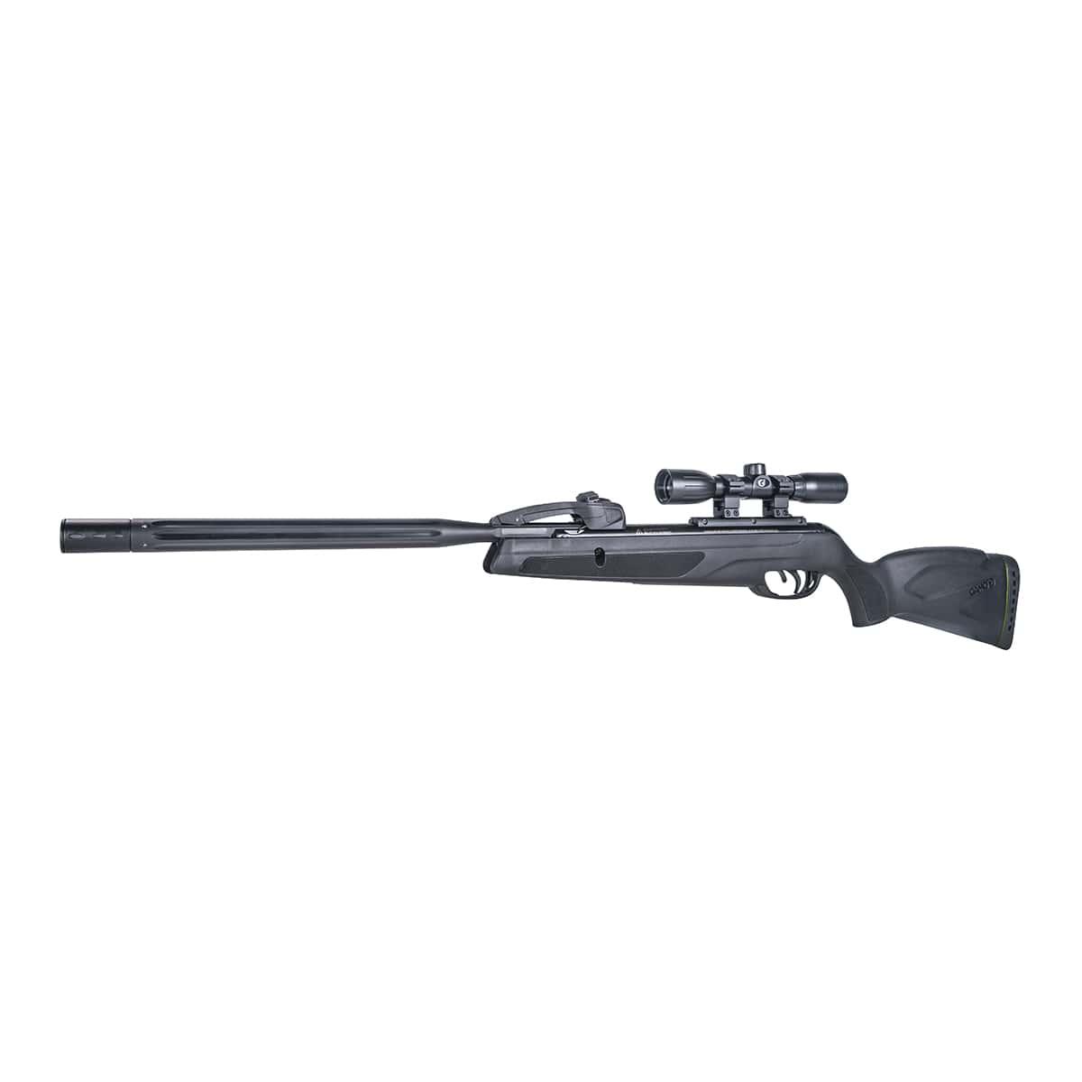 Gamo 611006875554 Swarm Whisper Gas Piston 22 Pellet 10rd Black Fluted/Rifled Barrel, Black Receiver Fixed All Weather Stock Scope 4x32mm