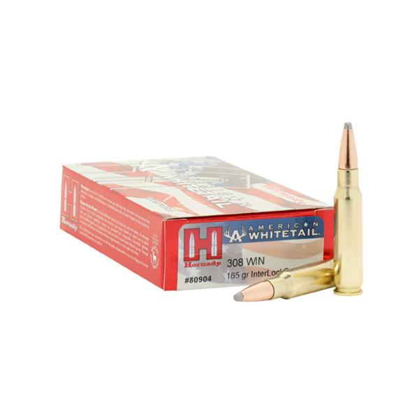 Hornady 80904 American Whitetail 308Win 165gr InterLock Spire Point 20 Per Box/10 Case