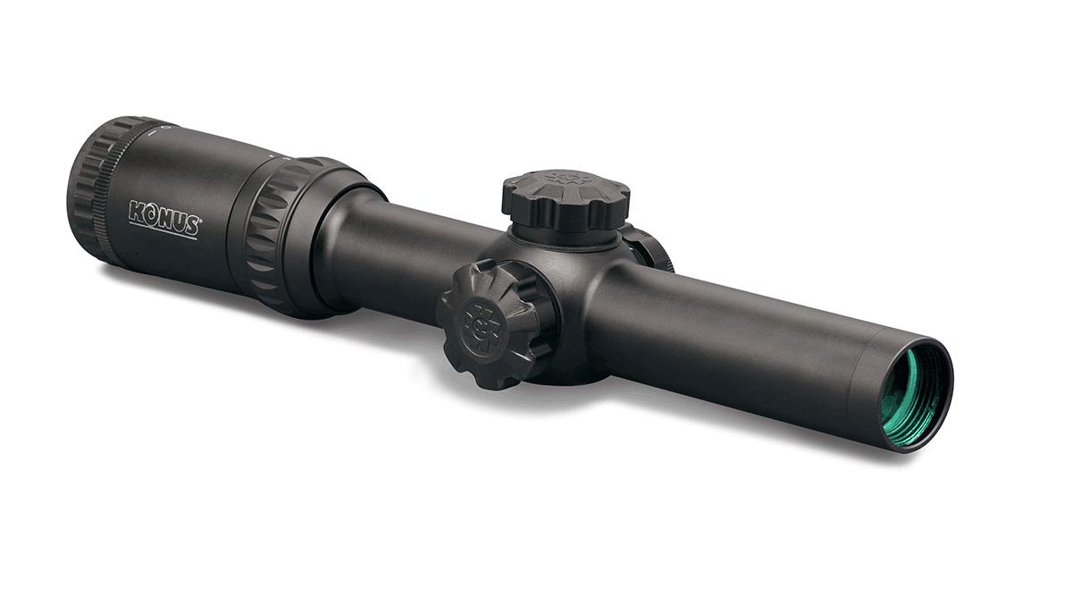 Konus 7184 KonusPro M-30 Matte Black 1-4x 24mm 30mm Tube Illuminated Dual Blue/Red Circle Dot Reticle
