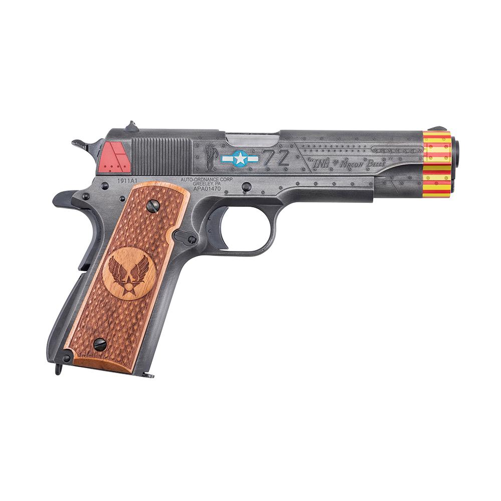 Auto-Ordnance Limited Edition "Red Tails" 1911 Handgun .45 Auto 7rd Magazine(1) 5'' Barrel Custom Wood Grips - USED