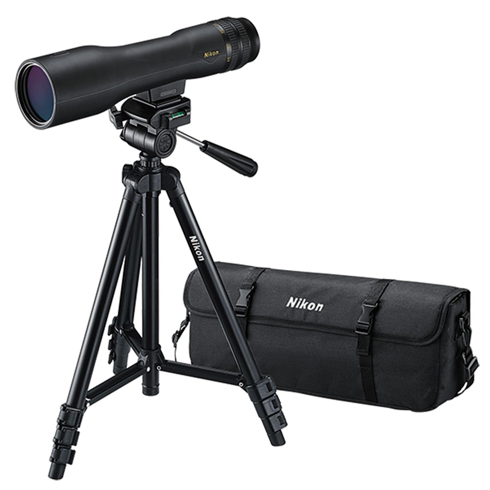 Nikon ProStaff 3 Fieldscope Outfit w/Compact Tripod Zoom Eyepiece Carry Case - 16-48x60mm Straight Black