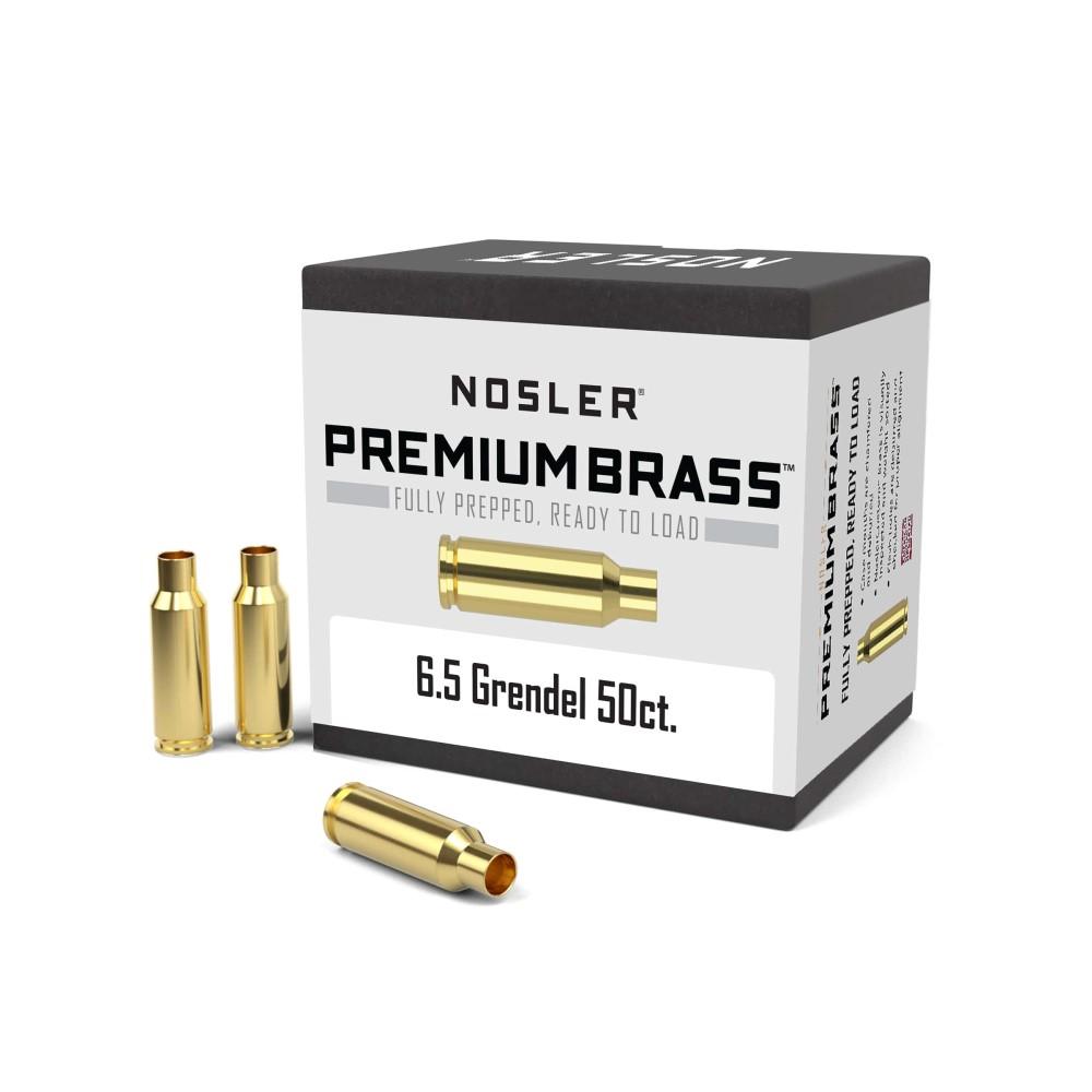 Nosler Unprimed Brass Rifle Cartridge Cases 6.5mm Grendel 50/ct