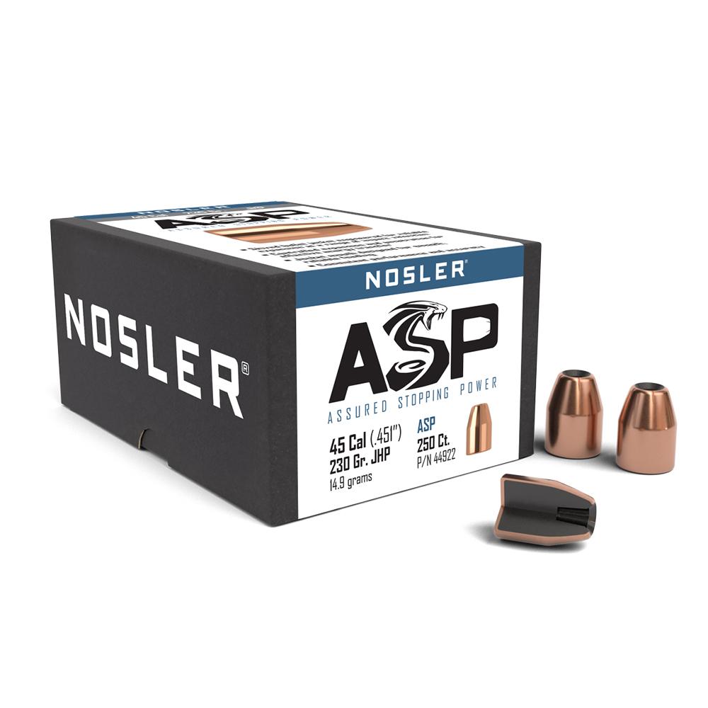Nosler Sporting Handgun Pistol Bullet .45 Cal. 230 gr. Jacketed Hollow Point 250 pk.