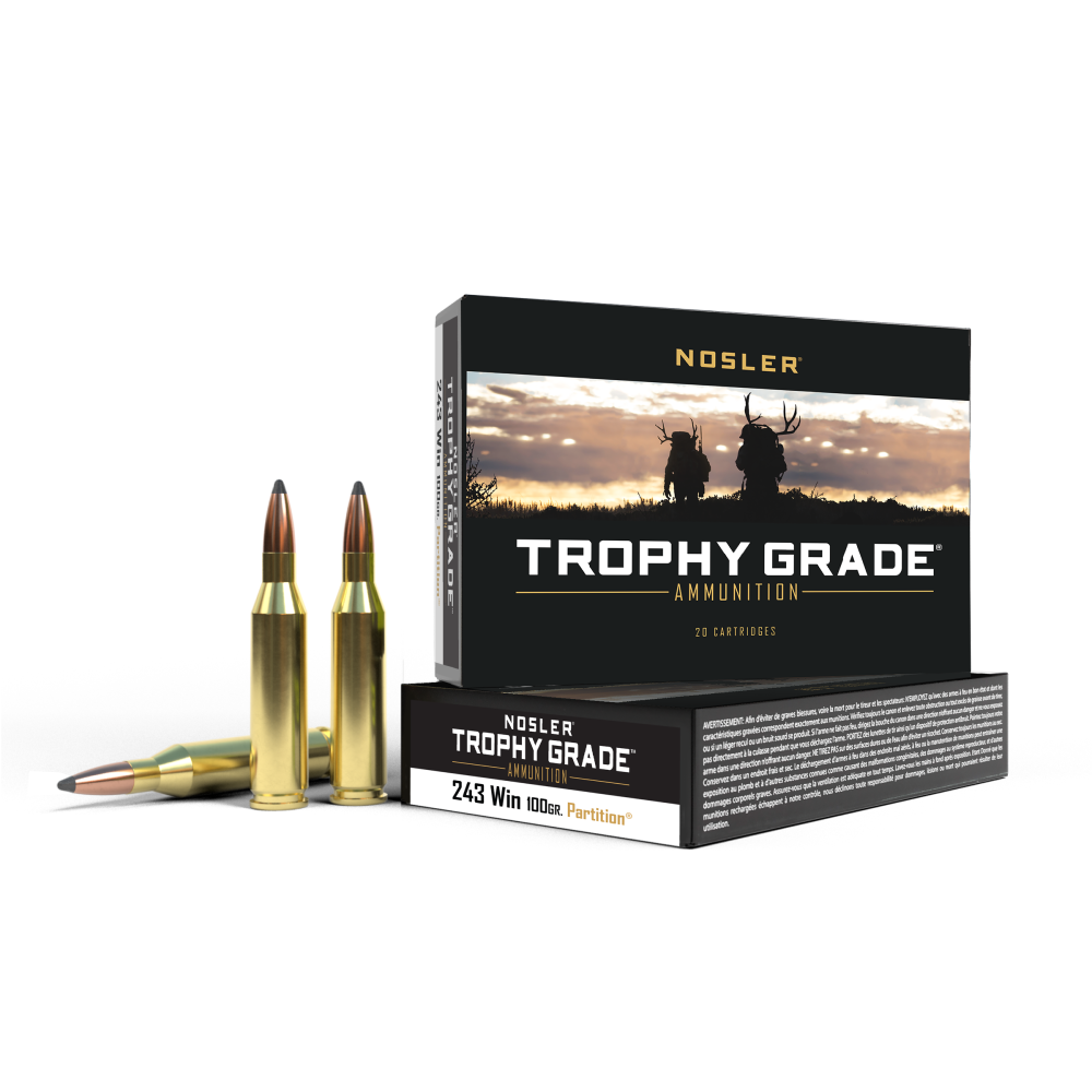 Nosler Trophy Grade Rifle Ammunition .243 Win 100g PSP 2950 fps 20/ct