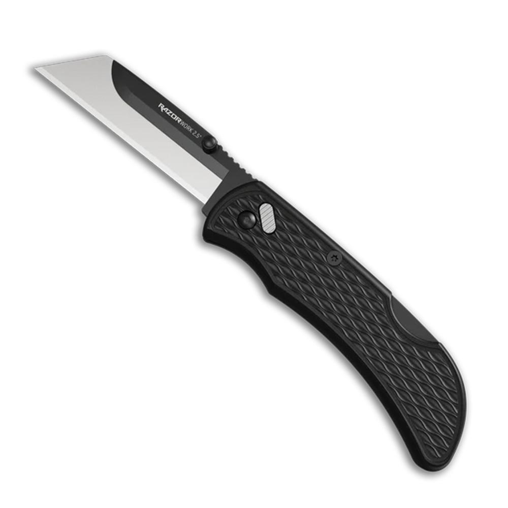 Outdoor Edge Razor-Work Knife 2-1/2" Blade Black with 2 Utility Blades