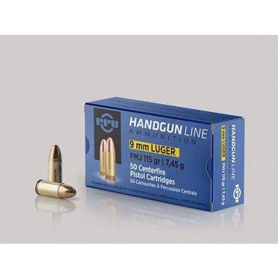 PPU PPH9F1 Handgun 9mmLuger 115gr Full Metal Jacket 50 Per Box/20 Case