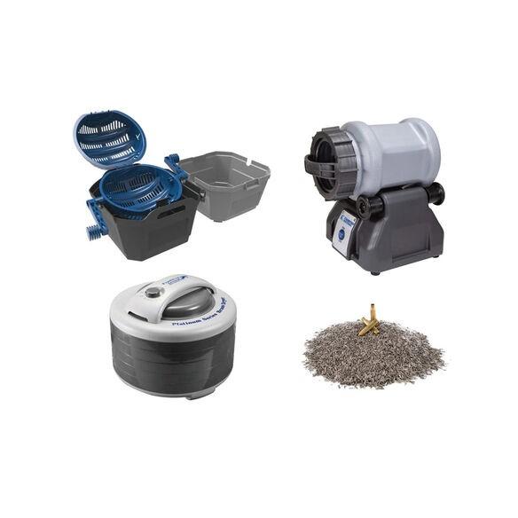 Frankford Arsenal 1199453 Rotary Tumbler Lite Pro Kit Grey/Blue Stainless Steel Capacity, 300 Pieces of 223 Brass