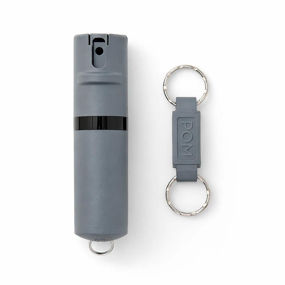 POM Industries Pepper Spray Keychain Model Grey with Black