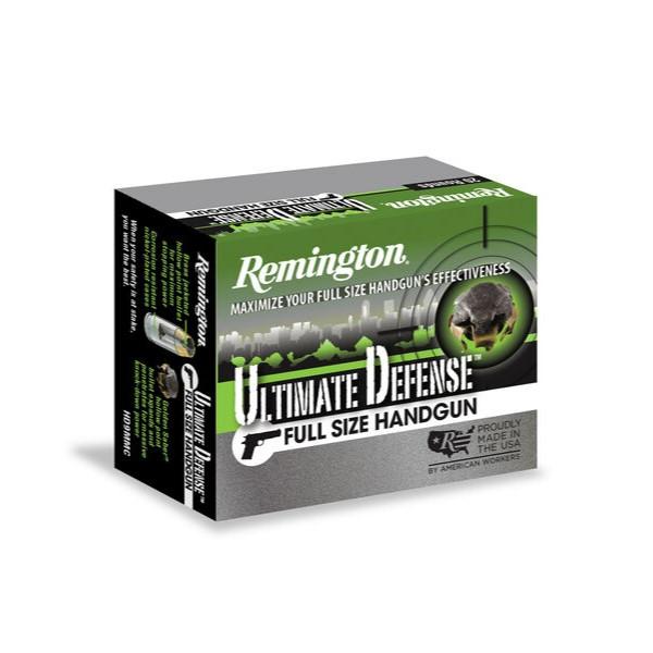 Remington Ammunition 28971 Ultimate Defense Full Size Handgun 45ACP 185gr Brass Jacketed Hollow Point 20 Per Box/25 Case