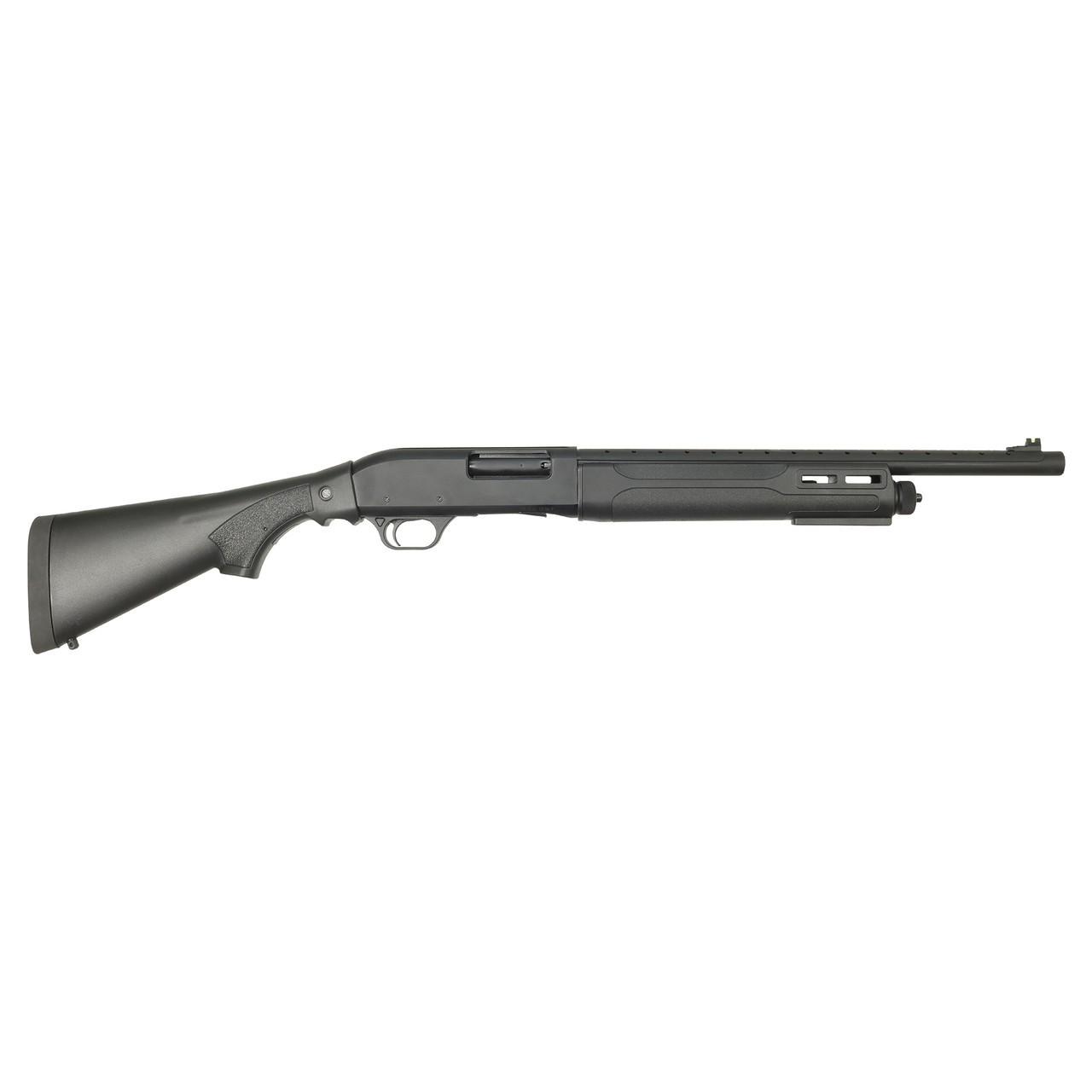 Tokarev USA 21000430 TSP 12 Gauge Pump 3" 4+1 18.50" Black Heat Shield Barrel, Black Drilled & Tapped Aluminum Receiver, Fixed Black Synthetic Stock