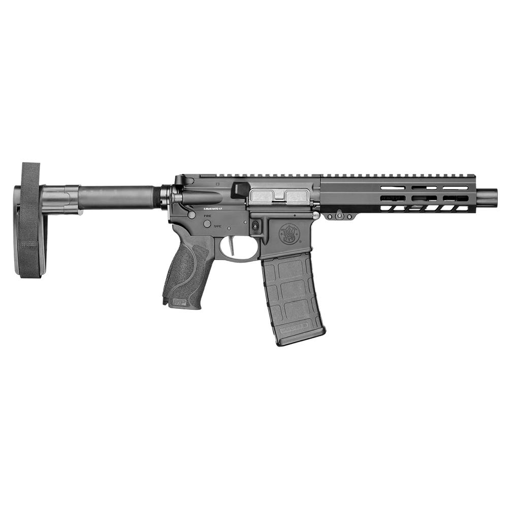 S&W M&P 15 Pistol w/Arm Brace 5.56mm NATO 30rd Magazine 7.5" Barrel Flat Trigger Black view 2