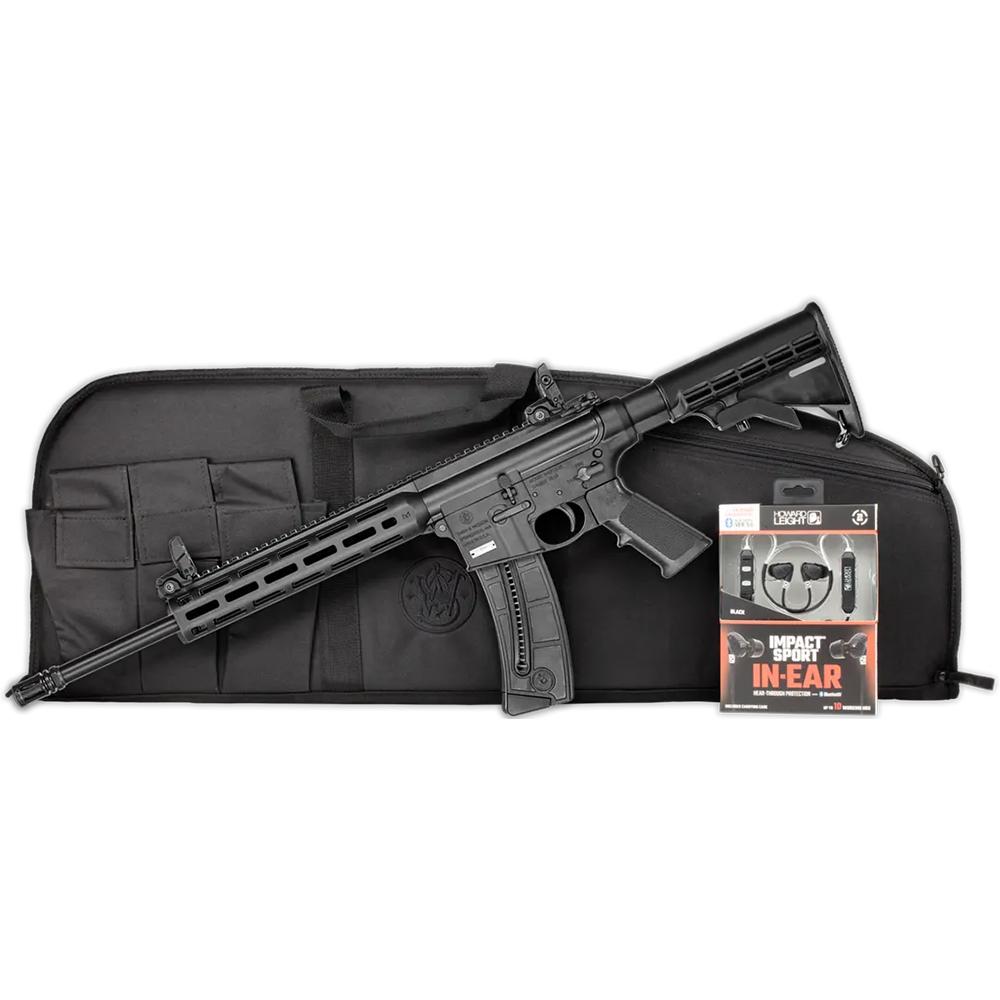 Smith & Wesson M&P15-22 Sport Rifle .22 LR 25rd Magazine 16.5" Barrel Black Howard Leight Hearing Bag Bundle view 2