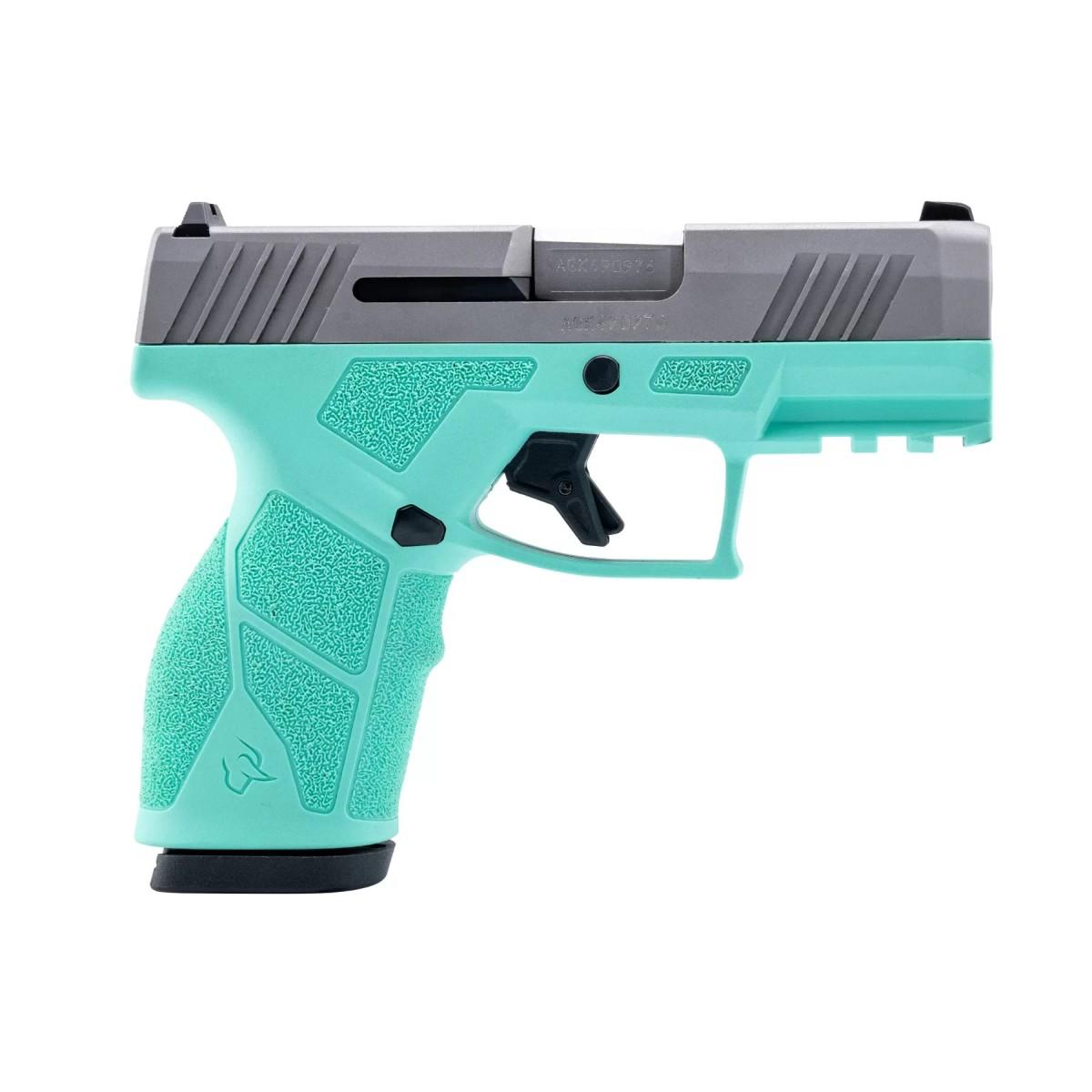 Taurus 1-GX2P939C GX2 T.O.R.O. Compact 9mm Luger 13+1 3.38" Stainless Steel Barrel, Matte Stainless Steel Optic Ready/Serrated Slide, Cyan Stainless Steel Frame w/Picatinny Rail, Textured Grip, RMSc F