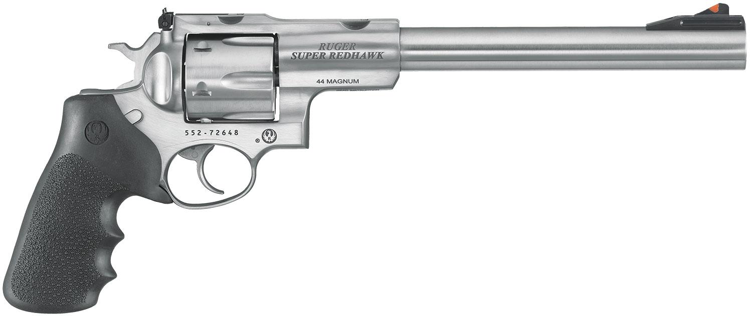 Ruger 5502 Super Redhawk Large Frame 44 Rem Mag/44 Special 6rd 9.50" Satin Stainless Steel w/Integral Mount Barrel, Satin Cylinder & Frame, Hogue Tamer Monogrip, Transfer Bar Safety, Exposed Hammer