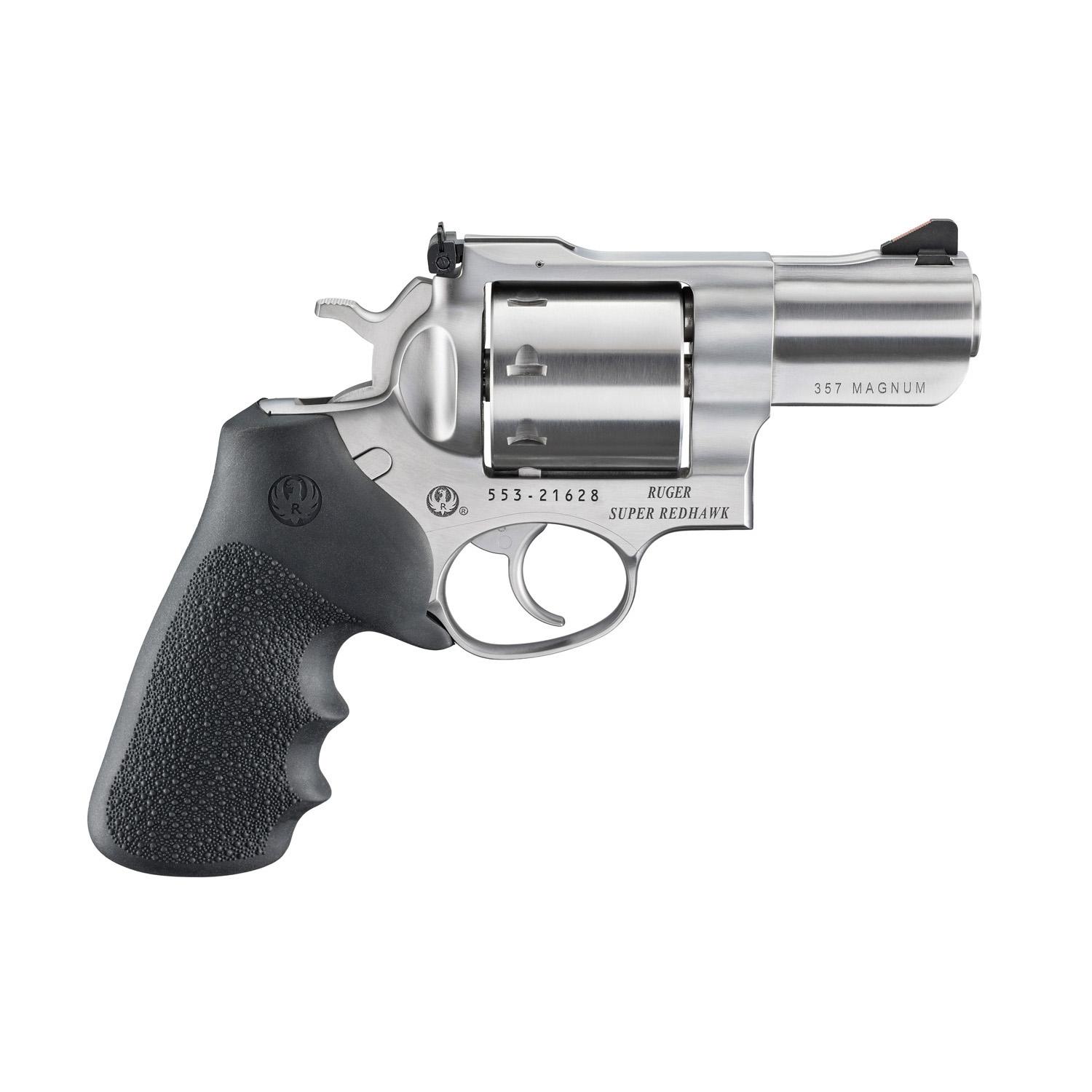 Ruger Super Redhawk Handgun .357 Mag 8rd Capacity 2.5" Barrel Satin Stainless Hogue Grip Adjustable Sight