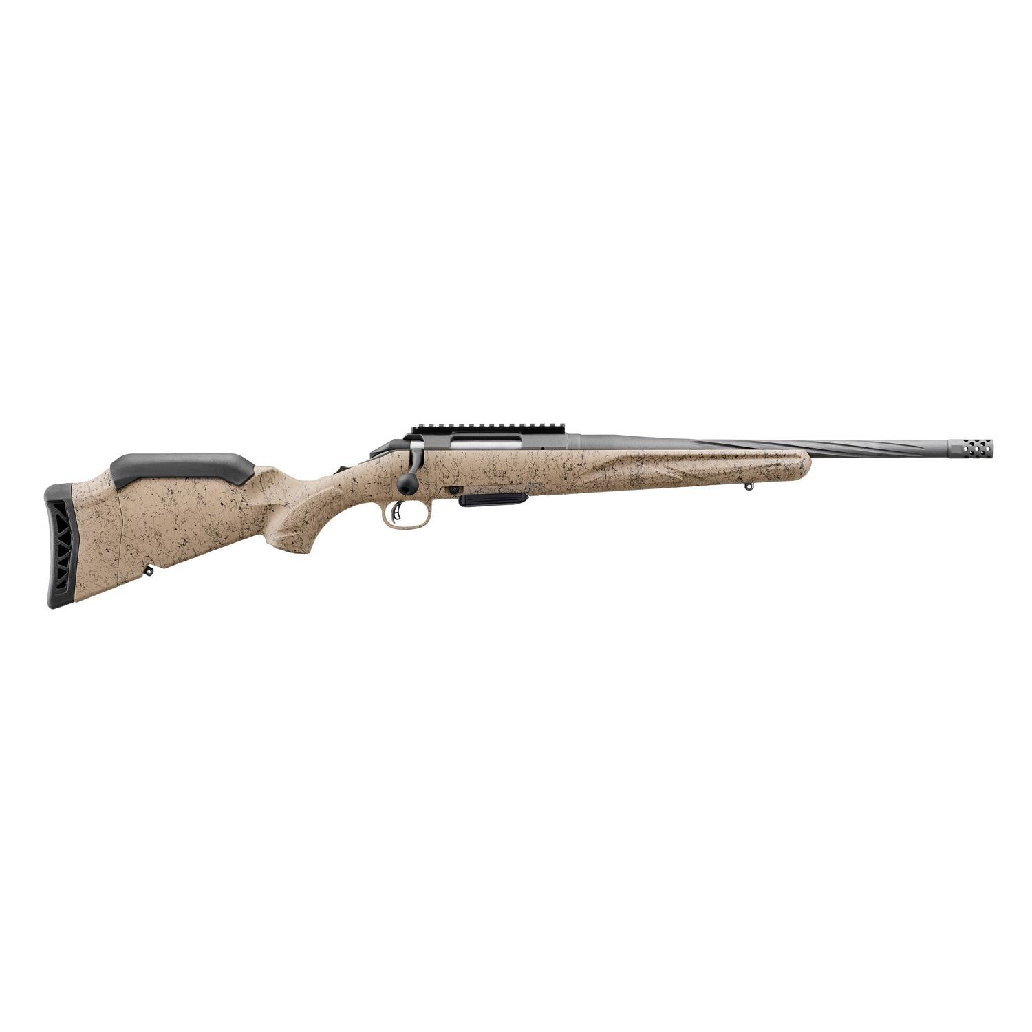 Ruger American Gen II Ranch Rifle .223 Rem 5rd Magazine 16.1 Fluted Threaded Barrel FDE Splatter Stock