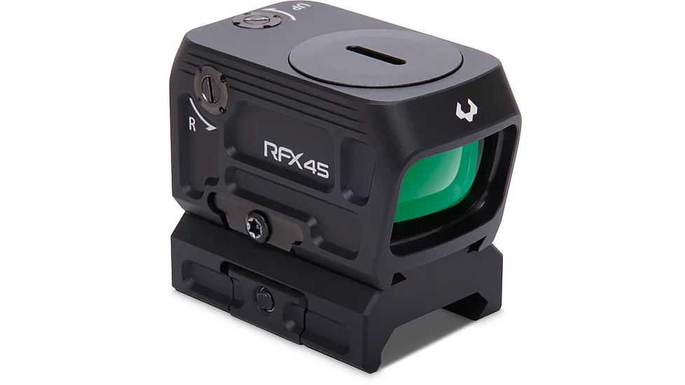 Viridian 9810052 RFX45 Pro Black Anodized 1 x 24 mm x 15.5 mm 5 MOA Green Dot ACRO/RMR/Glock MOS/Picatinny Mounts