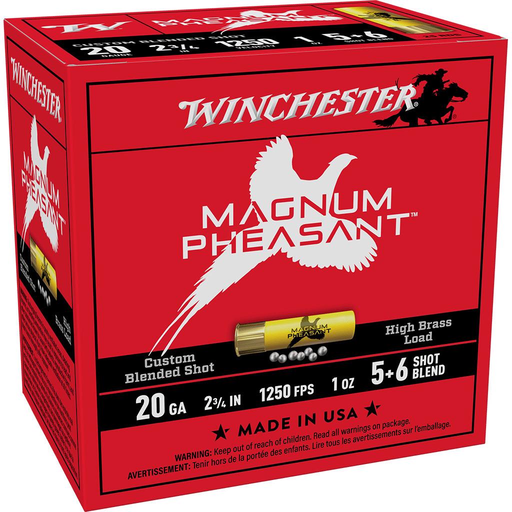 Winchester Magnum Pheasant Shotshells 20ga 2-3/4" 1oz 1250 fps #5&6 25/ct