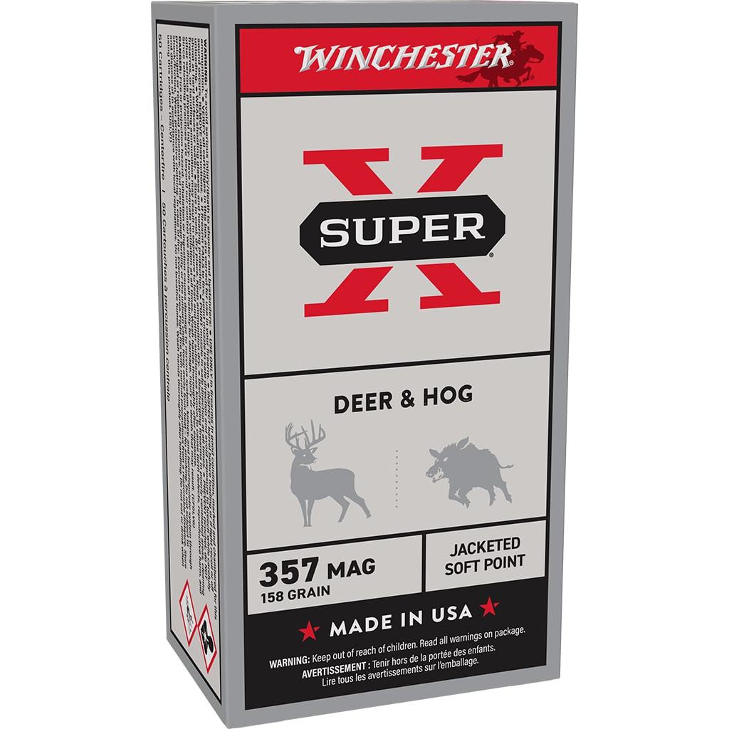 Winchester Super-X Handgun Ammunition .357 Mag 158 gr. JSP 1235 fps 50/ct