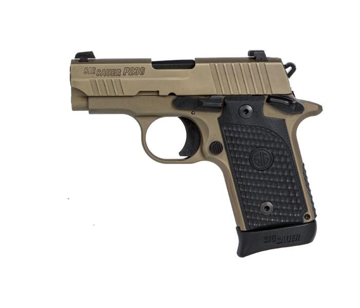 Sig Sauer 238380ESCPN P238 Micro-Compact Emperor Scorpion 380 ACP 2.70" 6+1 & 7+1 Flat Dark Earth Hardcoat Anodized Flat Dark Earth Nitron Stainless Steel Black Hogue G10 Piranha Grip