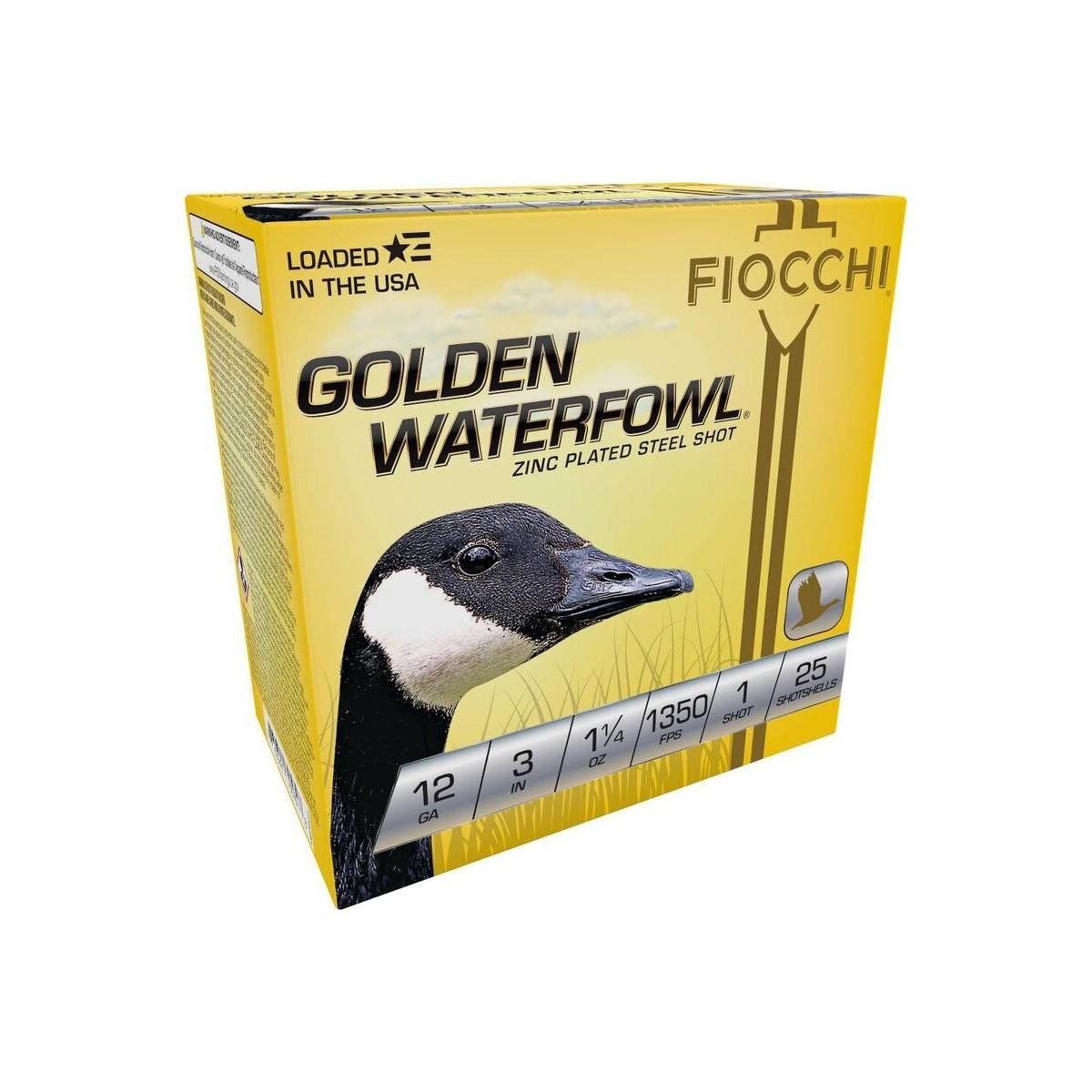 Fiocchi Golden Waterfowl Shotshells 12ga 3" 1-1/4oz 1350 fps  #1 25/ct