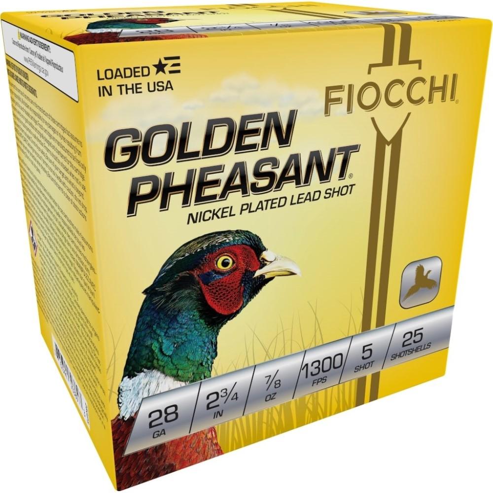 Fiocchi 28GP5 Golden Pheasant Extrema 28Gauge 2.75" 7/8oz 5Shot 25 Per Box/10 Case
