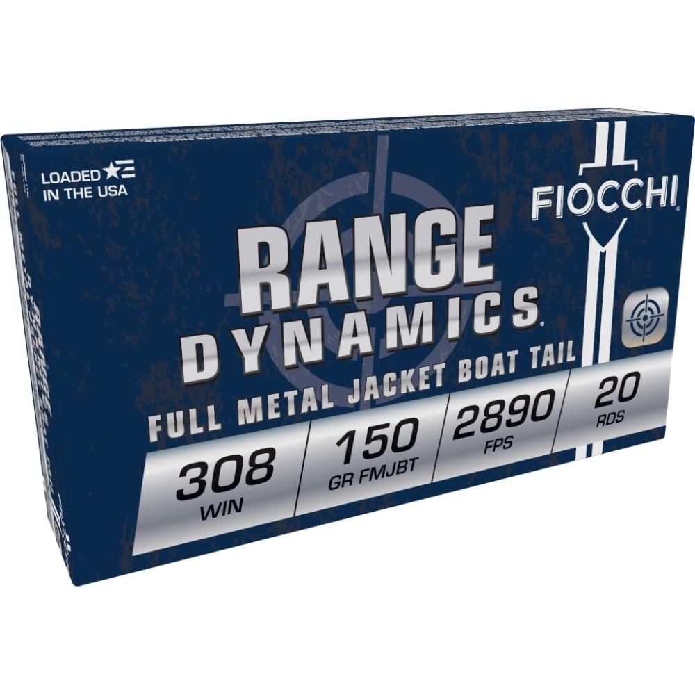 Fiocchi 308A Range Dynamics 308Win 150gr Full Metal Jacket Boat Tail 20 Per Box/10 Case