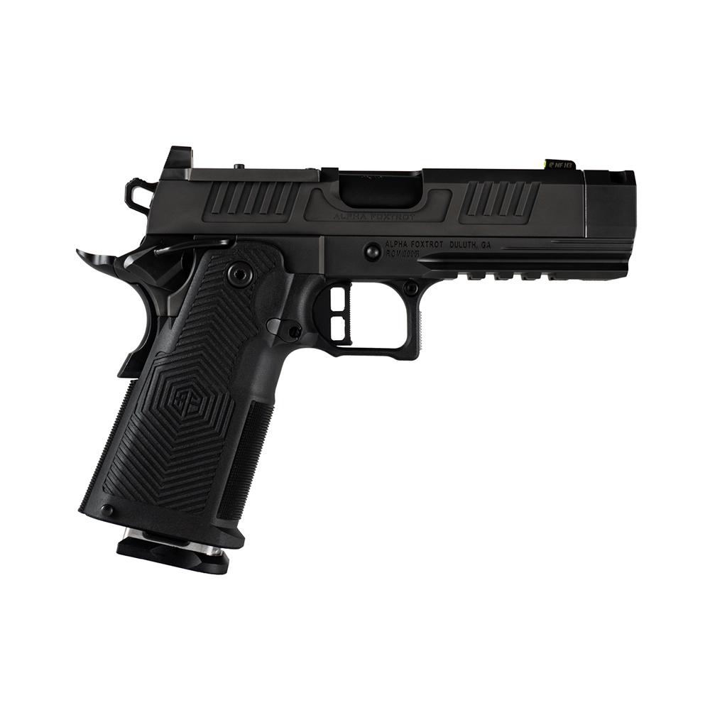Alpha Foxtrot AA39X1QIG-XDBK20-PROM AF1911 Romulus Promo Compact Frame 9mm Luger 20+1 3.50" Black DLC Threaded Compensated Barrel, Black DLC Stainless Steel Optic Ready/Serrated Slide & Frame w/Beaver