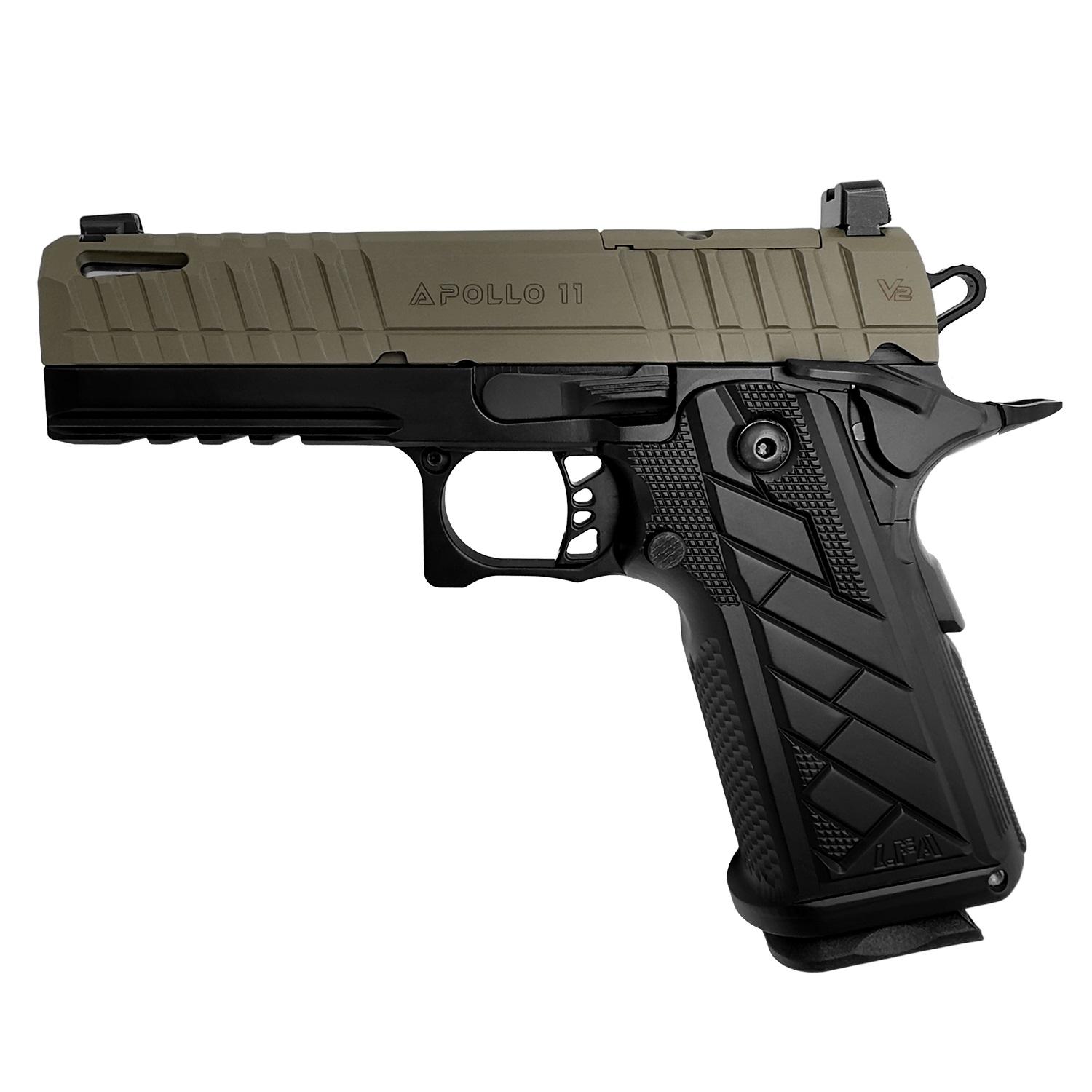 LFA Apollo 11 Compact Handgun 9mm Luger 18rd Magazine 4.15" Barrel FDE/Black