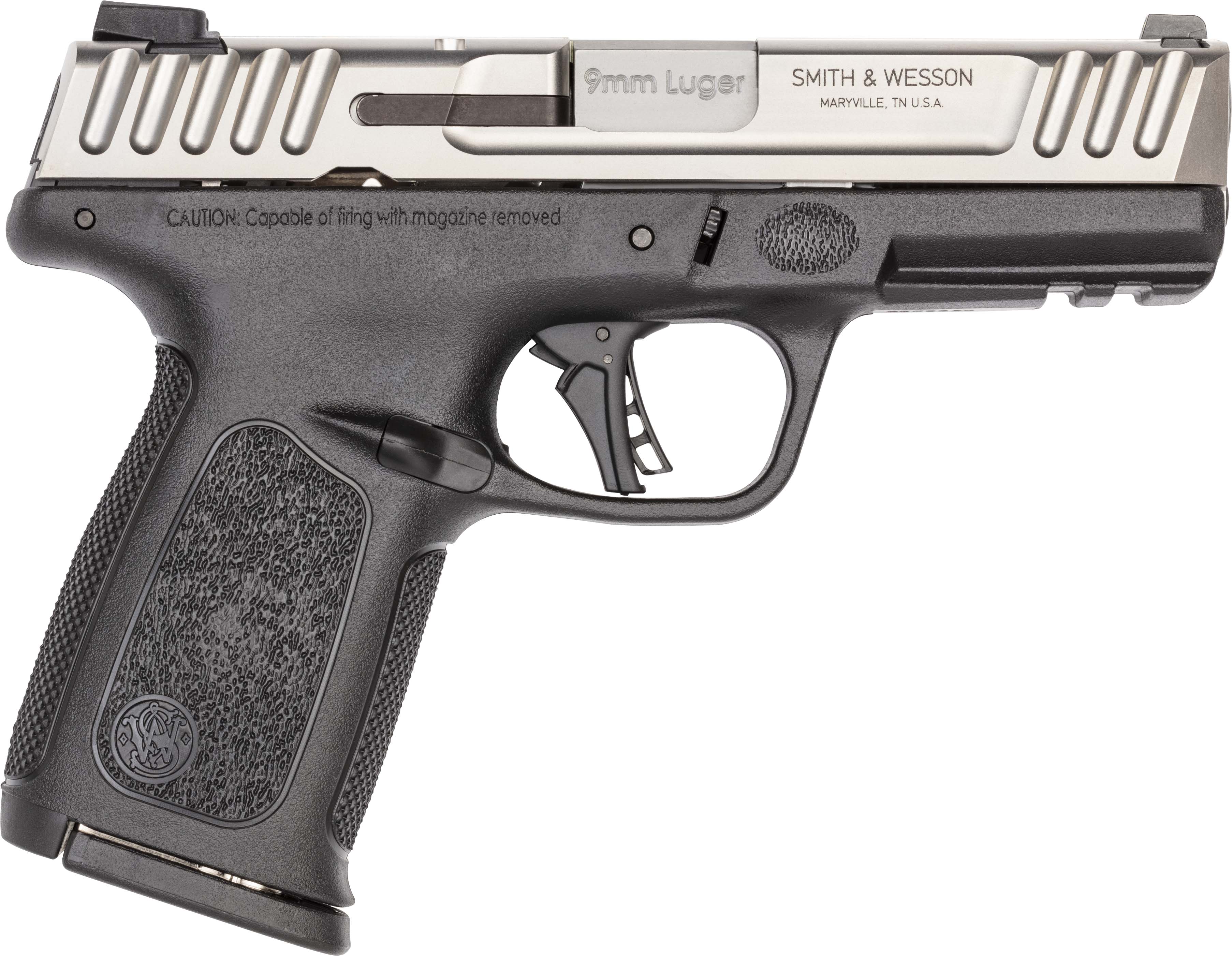 S&W SD9 2.0 Handgun Bundle 9mm Luger 16rd Magazine(3) 4" Barrel White Dot Sights No Thumb Safety 2-Tone Savior Bag