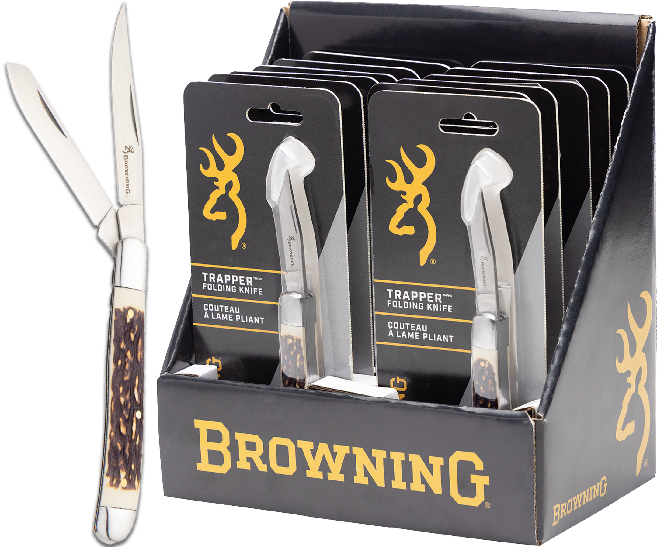 BROWNING KNIFE TRAPPER COUNTER DISPLAY 12 KNIVES*