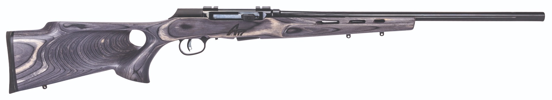 Savage Arms 47800 A Series Matte Gray Full Size 17 WSM 8+1 22" High Luster Heavy Barrel, High Luster Drilled & Tapped Carbon Steel Receiver, Matte Gray Thumbhole Laminate Stock, Right Hand