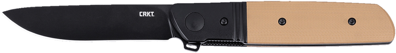 CRKT 5720B Bamboozled 3.34" Folding Plain Black Oxide D2 Steel Blade, Bronze/Black G10/SS Handle