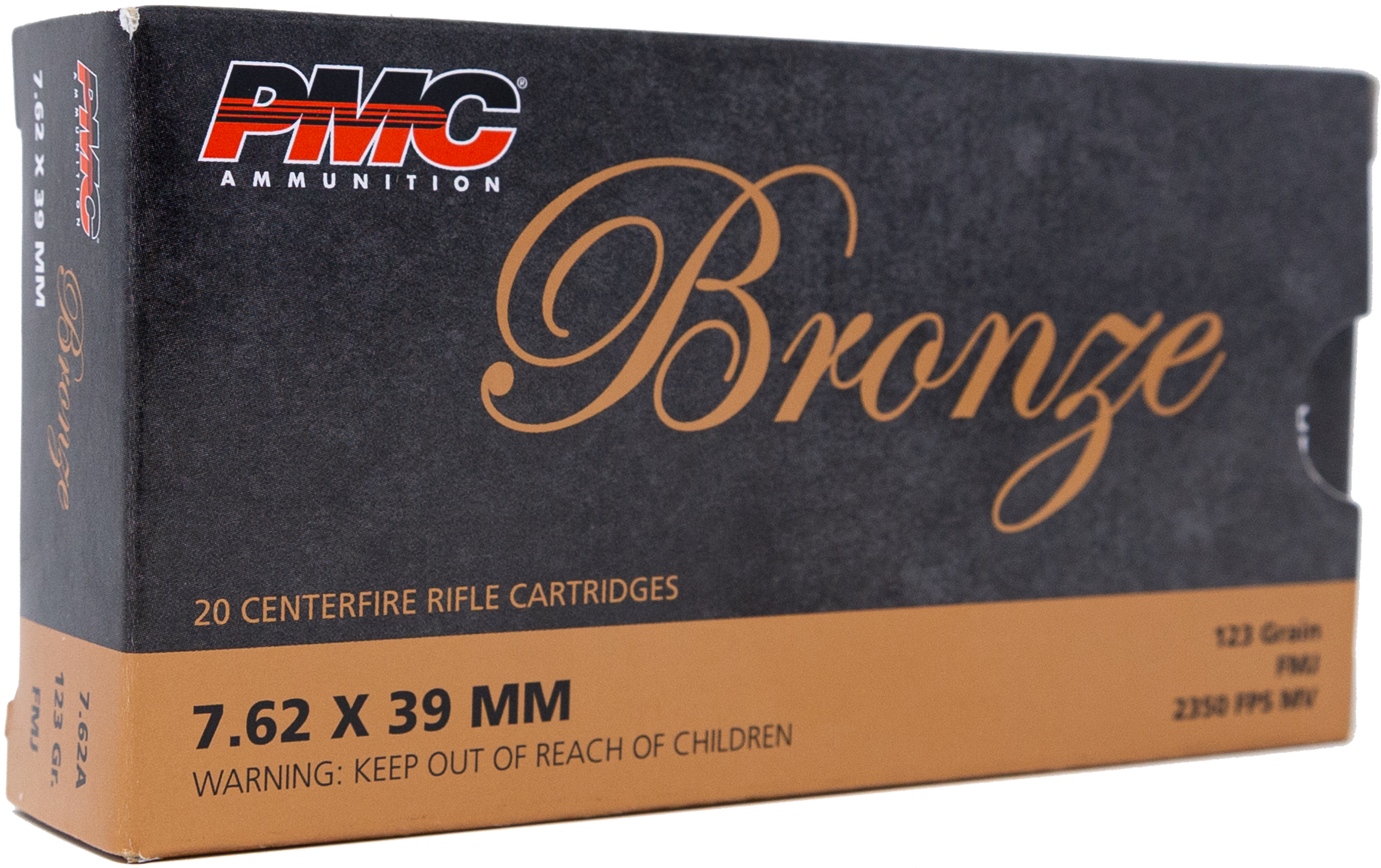 PMC Bronze Rifle Ammunition 7.62x39mm 123 gr FMJ 2350 fps 20/ct
