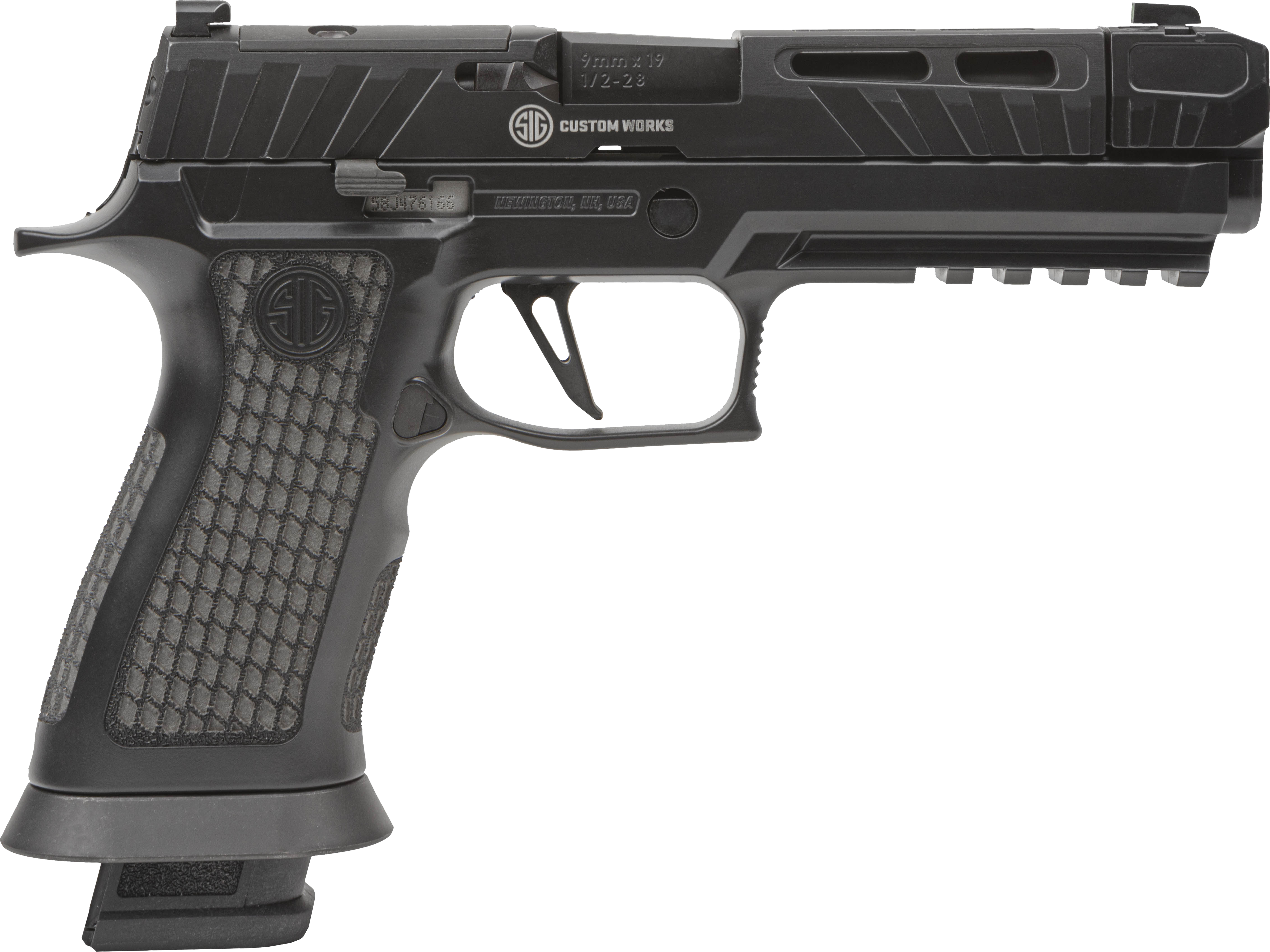 Sig Sauer P320V004 P320 9mm Luger 21+1 4.60" Black Steel Threaded Barrel, Black Cerakote Optic Cut/Serrated Slide, Black Laser Engraved XSeries Grips