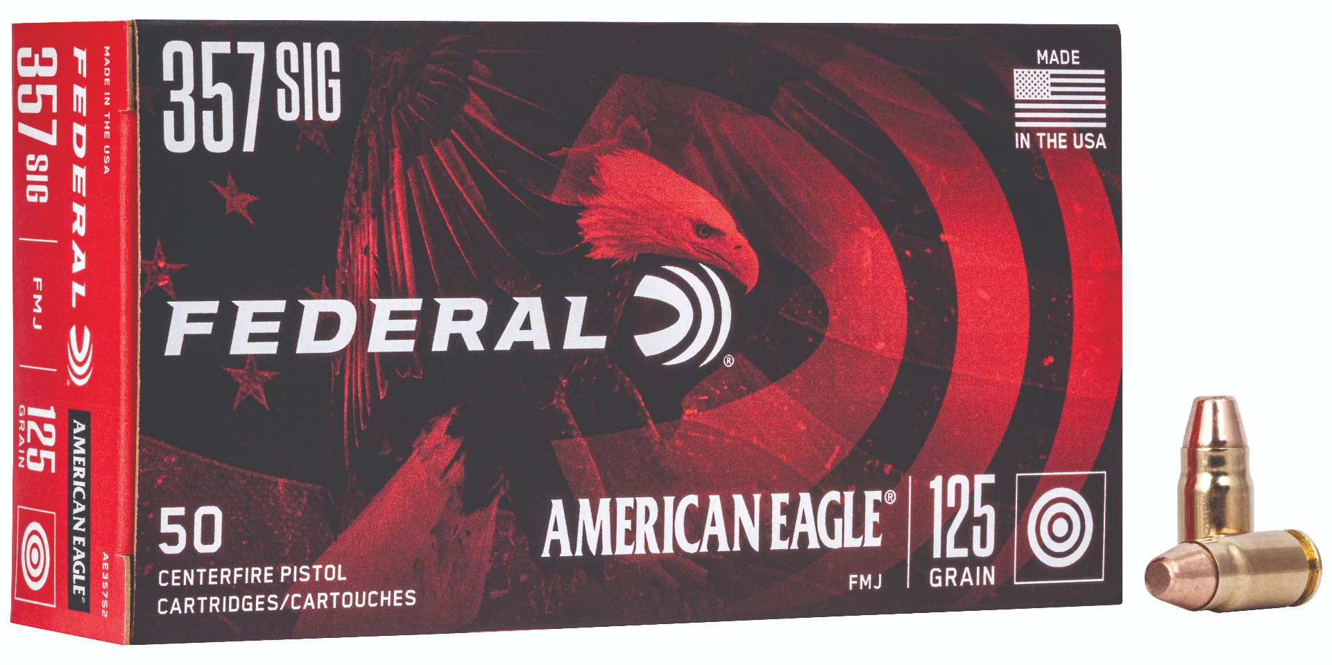 Federal Ammunition FDR 357SIG 125GR AE FMJ 50RD 357 Sig - Pu view 3
