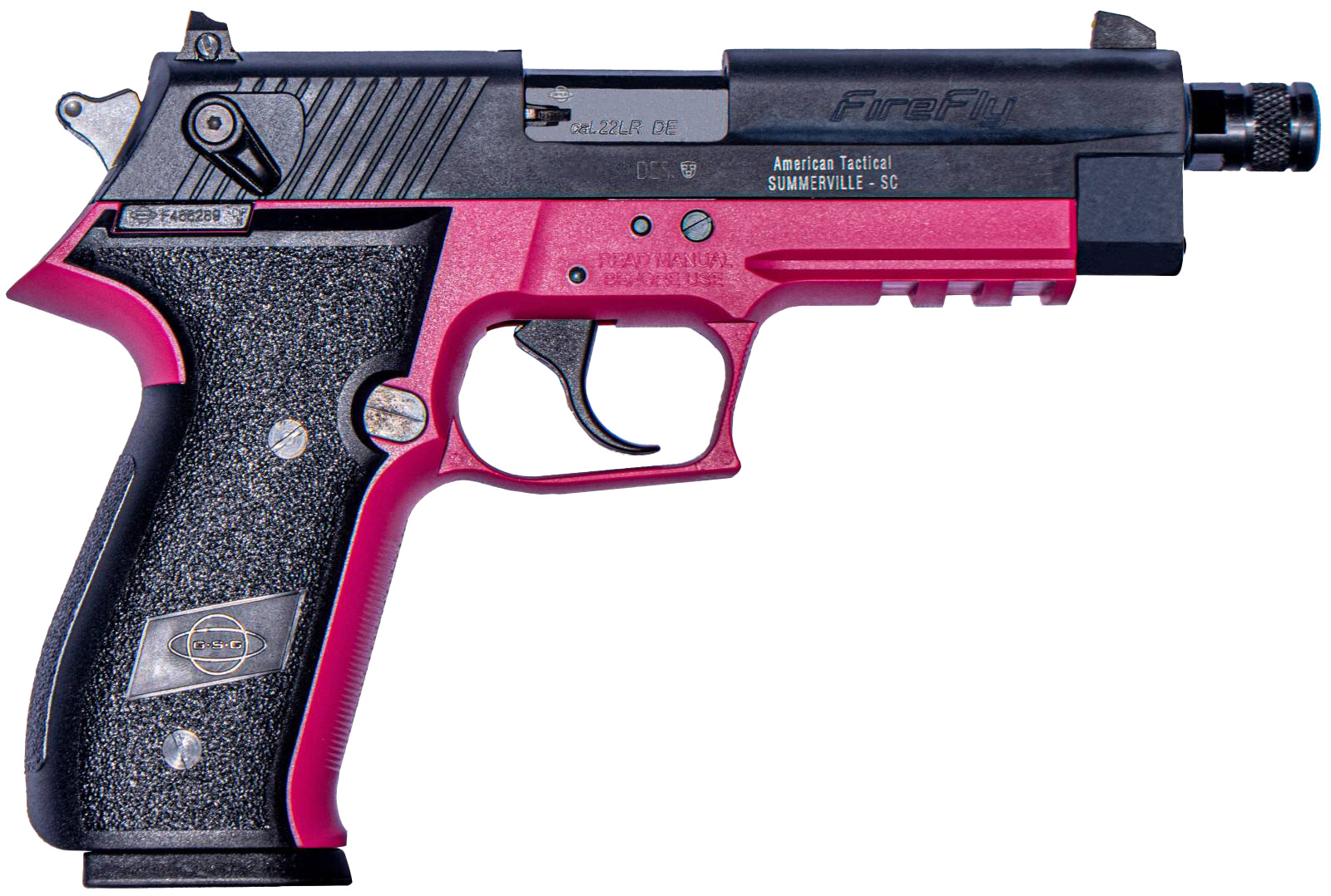ATI GSG Firefly Handgun .22 LR 13rd Magazine(1) 4.9 Threaded Barrel Pink Frame