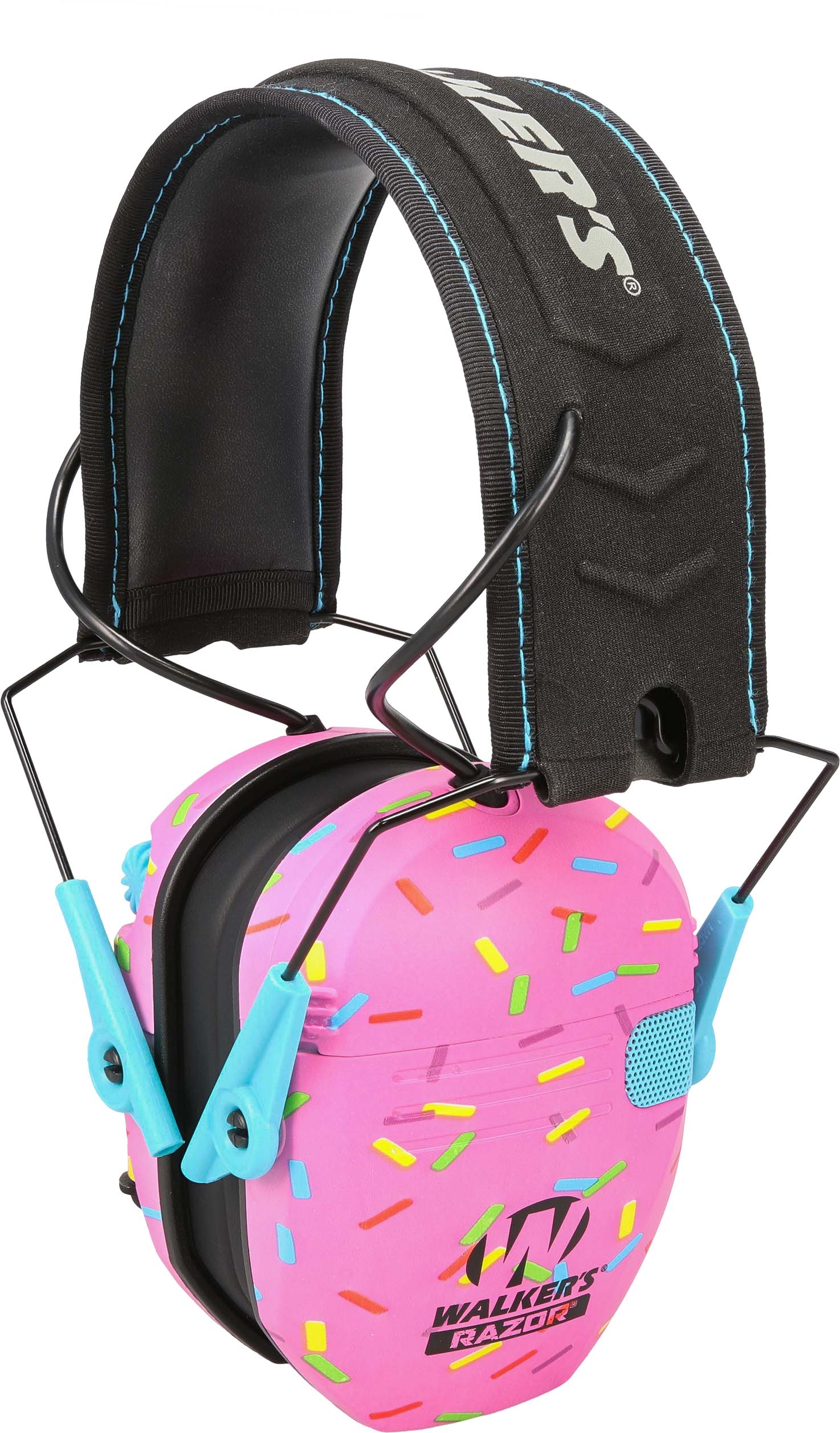 Walker's GWPRSEMSPRNKP Razor Slim Electronic Muff 23 dB Over the Head Pink Sprinkles