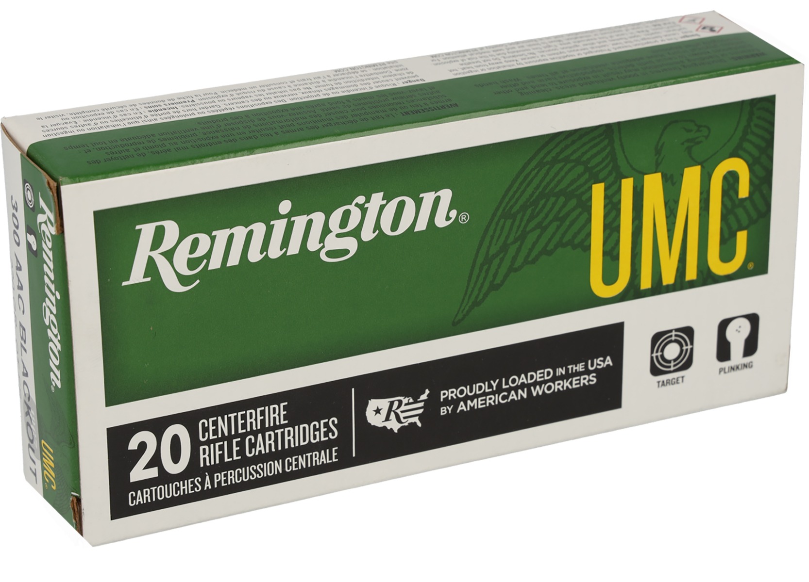 Remington Ammunition 26854 UMC 300Blackout 150gr Full Metal Jacket 20 Per Box/10 Case