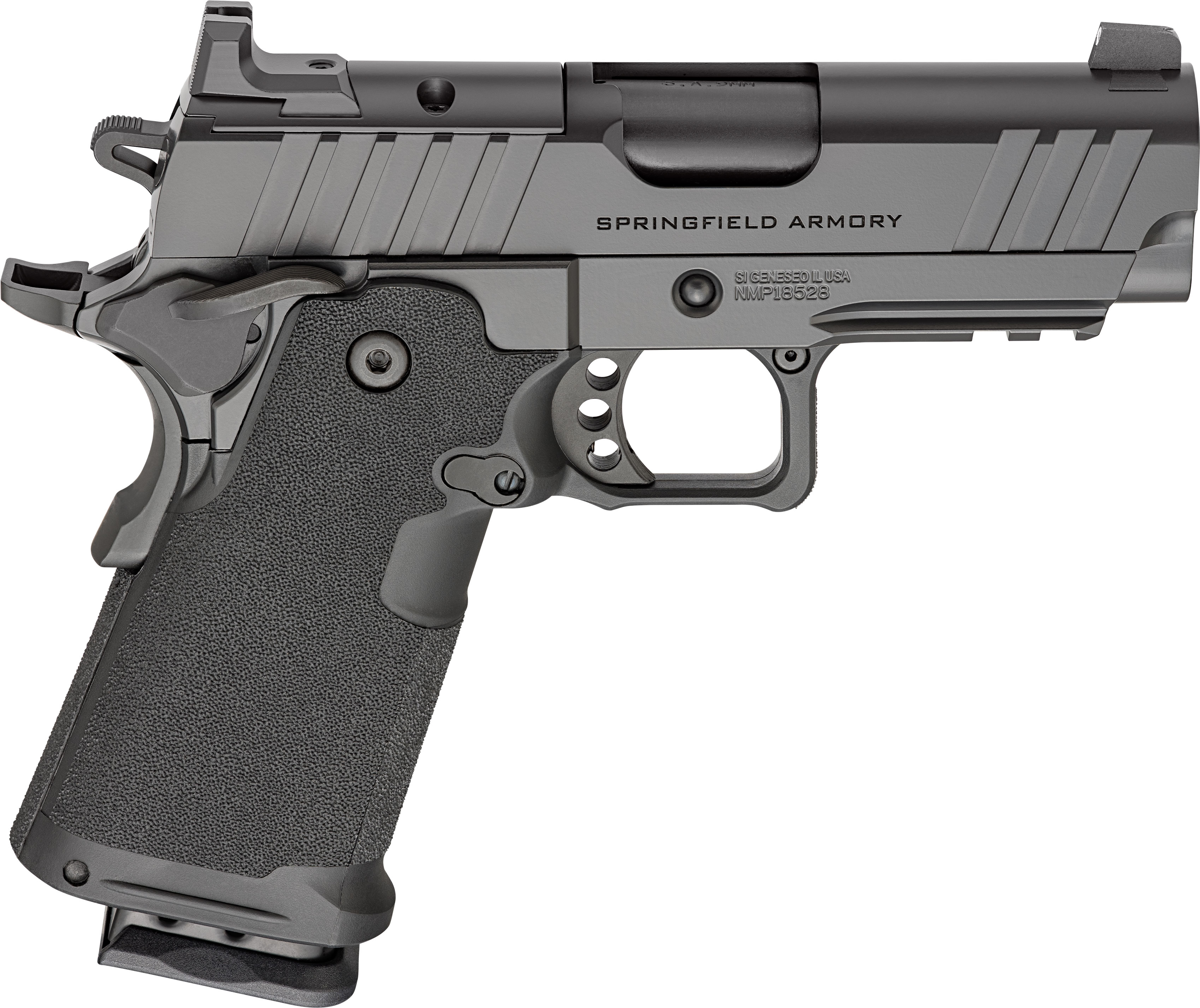 Springfield 1911 DS Prodigy AOS LC Handgun 9mm Luger 10rd Magazines(2) 3.5" Barrel U-Notch w/Night Sight Optic Ready