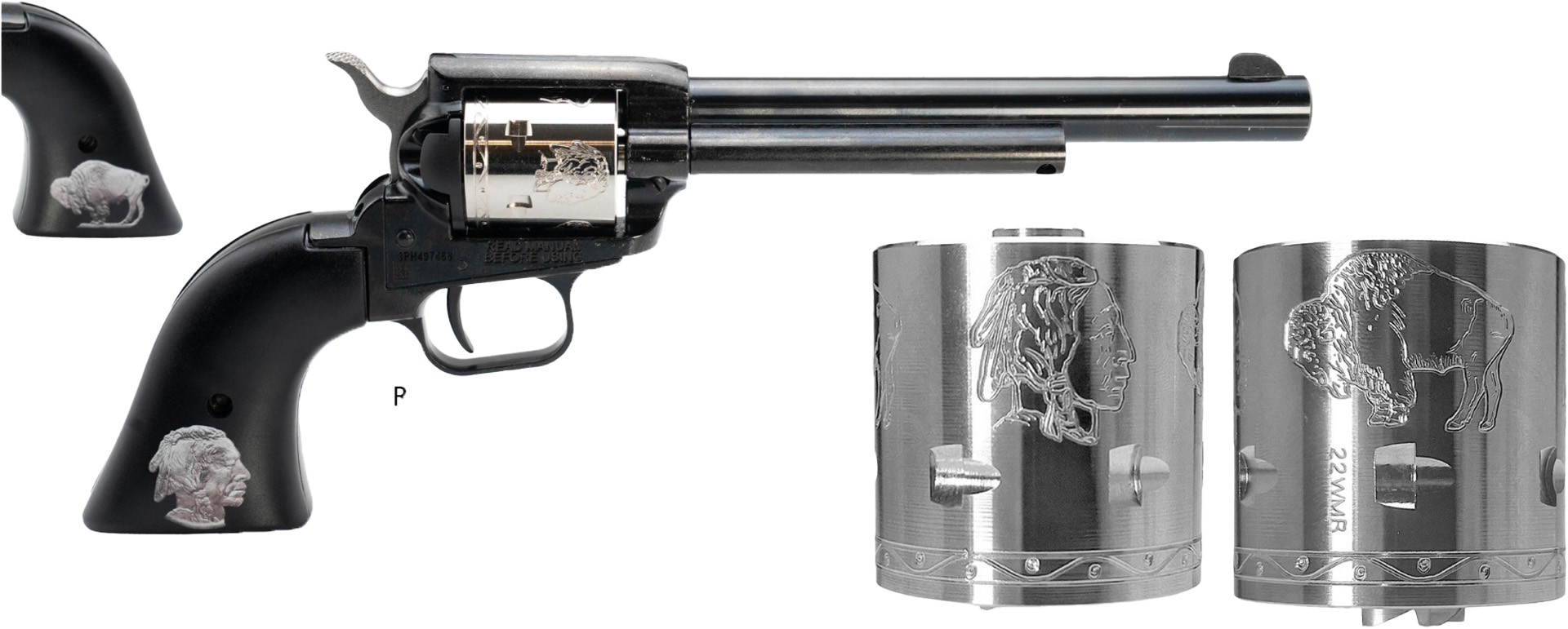 HERITAGE 22LR/WMR 6R BK/NI ENG BUF