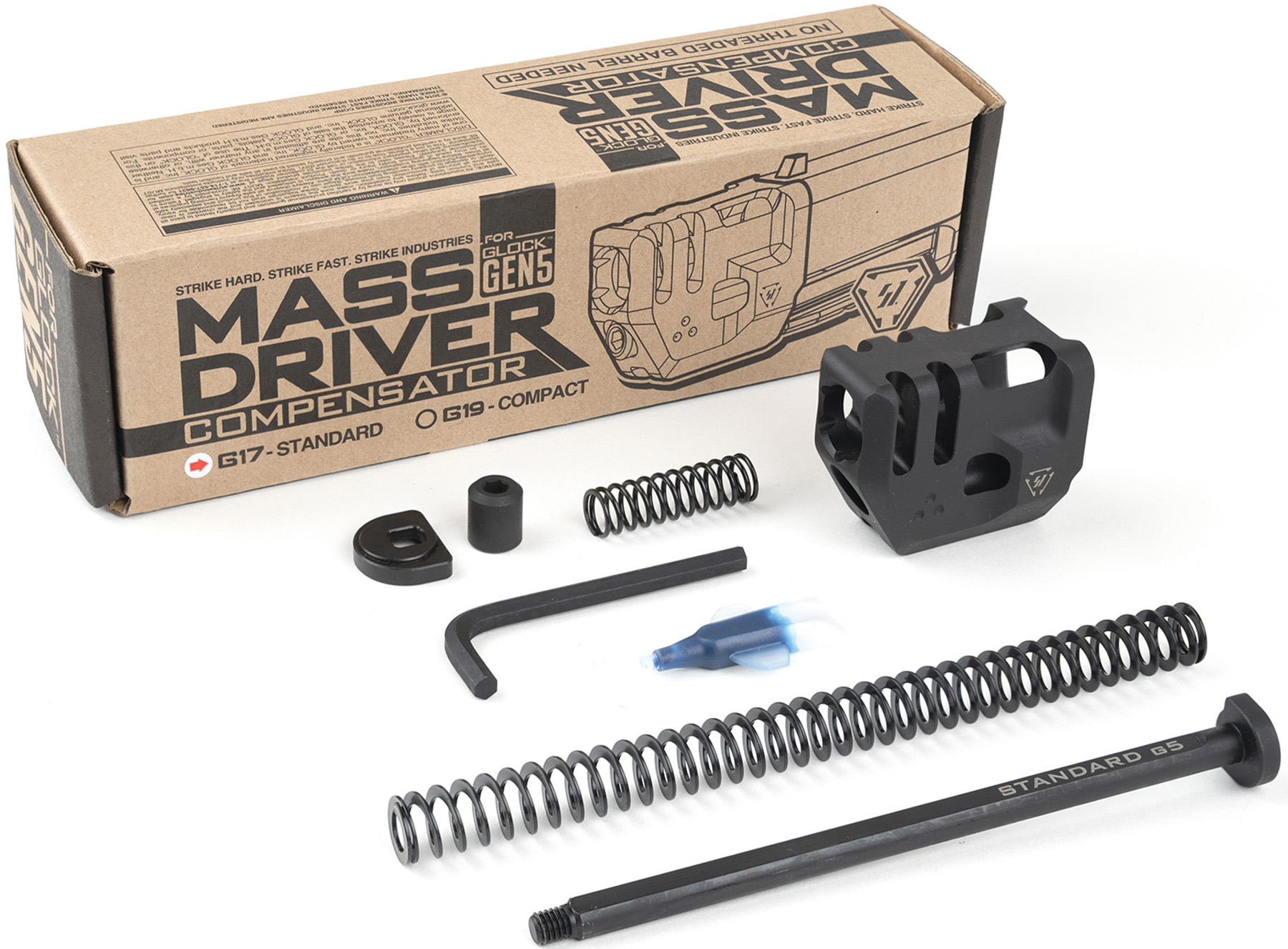 Strike Industries G5MDCOMPC Mass Driver Compensator Black for Glock 19 Gen 5